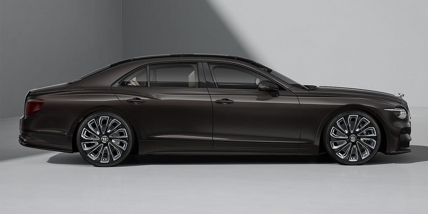 Bentley Düsseldorf New Bentley Flying Spur Mulliner sedan in Havana brown paint profile with 22" Mulliner Black Painted & Polished wheels