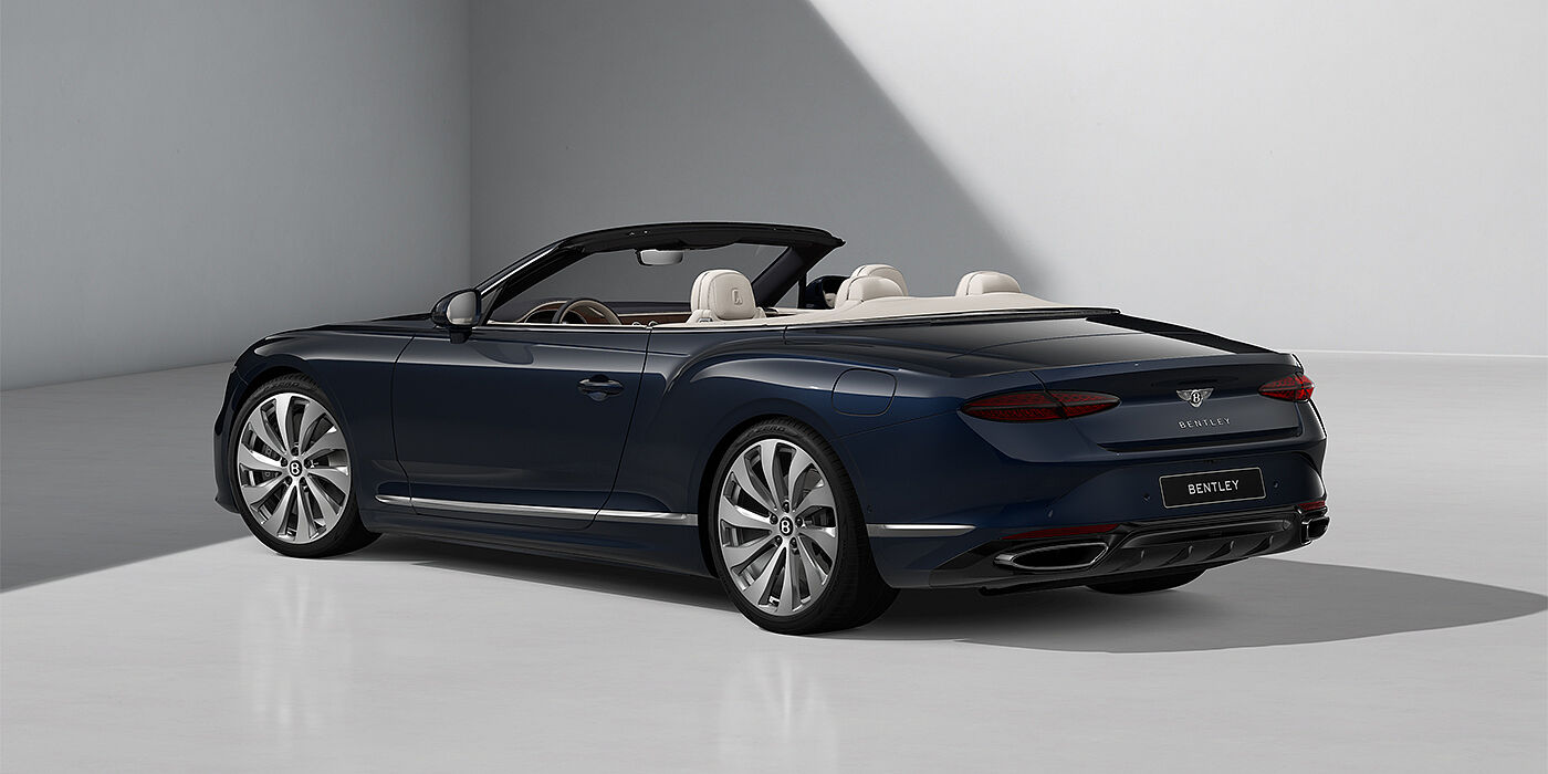 Bentley Düsseldorf Bentley Continental GTC convertible in Dark Sapphire paint and 22" Ten Spoke wheels - rear 3/4