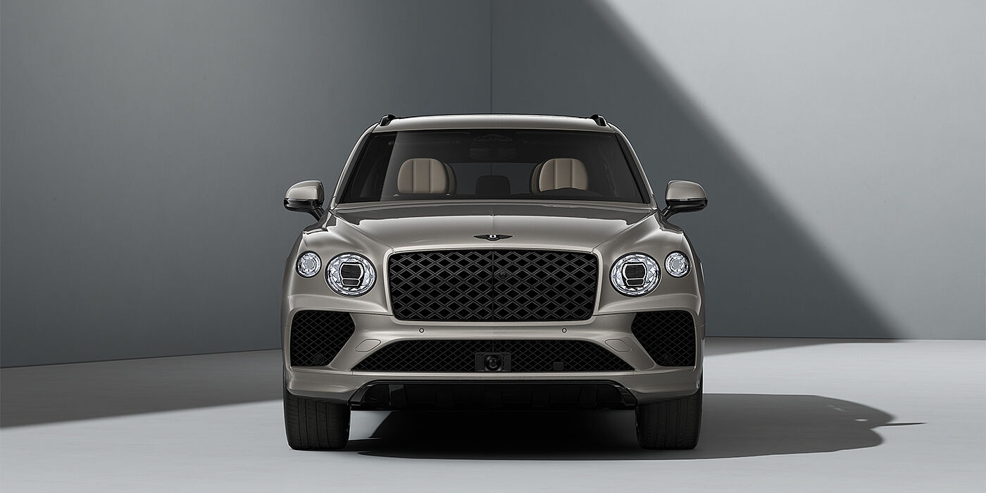 Bentley Düsseldorf Bentayga EWB Artenara Edition SUV in Pale Brodgar paint with 22" Mulliner Gloss black wheel full front
