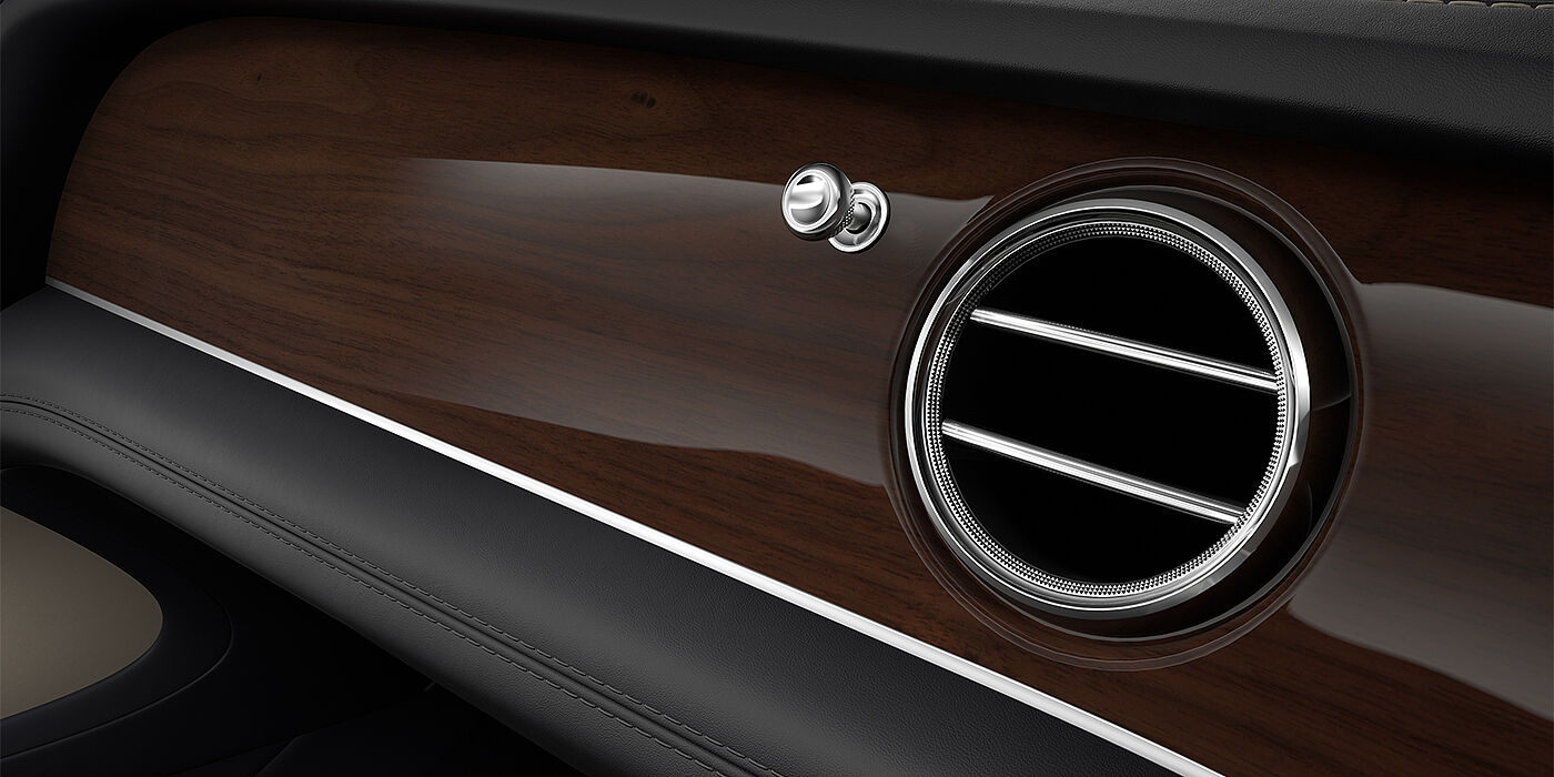 Bentley Düsseldorf Bentley Bentayga EWB SUV veneer detail in Crown Cut Walnut 
