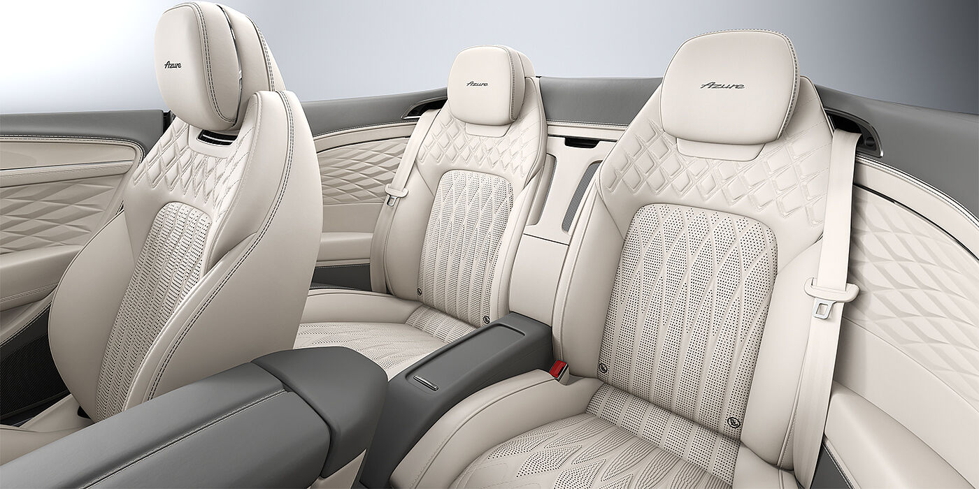 Bentley Düsseldorf Bentley Continental GTC Azure convertible rear interior in Linen and Gravity Grey hides