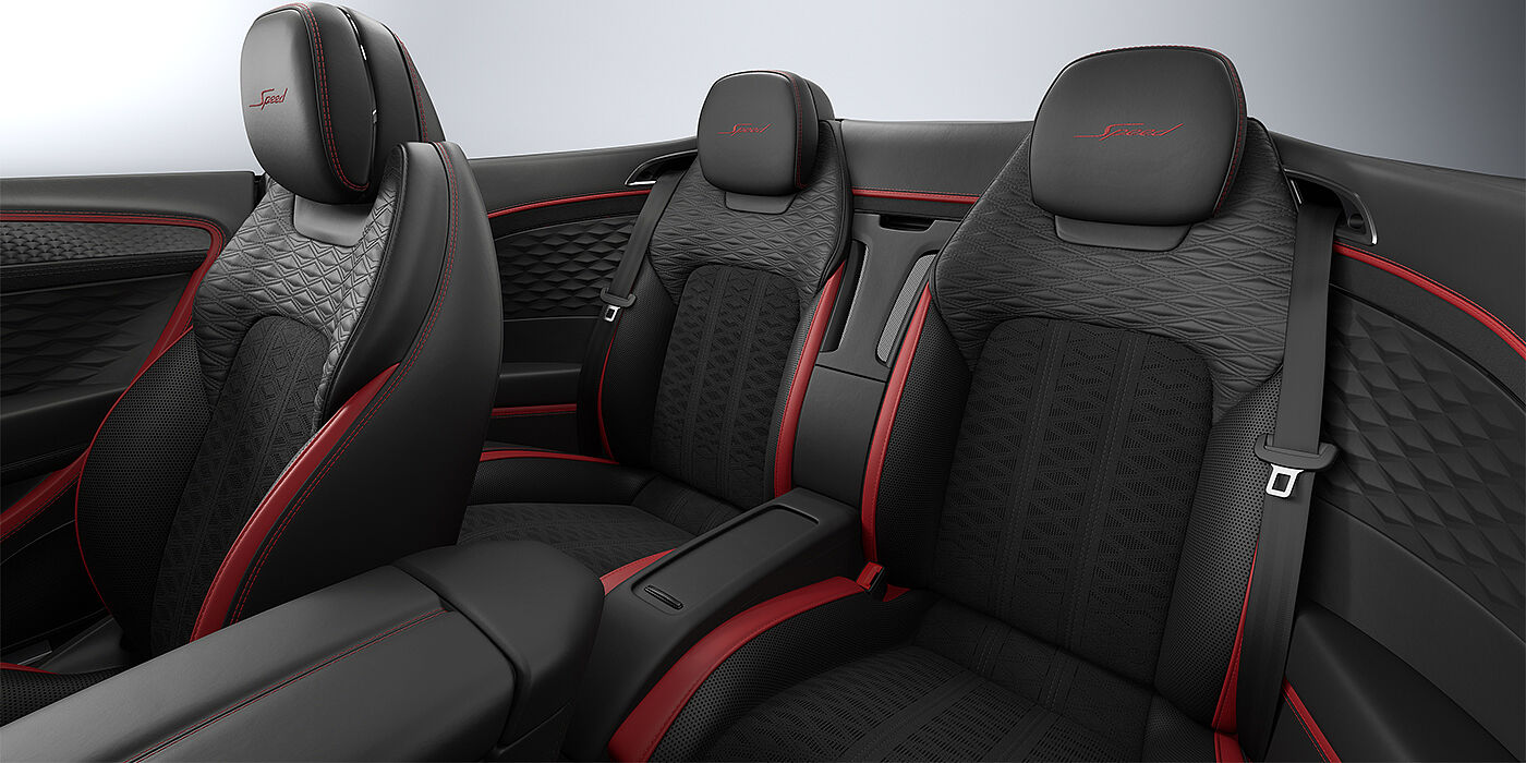 Bentley Düsseldorf Bentley Continental GTC Speed convertible door detail in Hotspur red and Beluga black hides