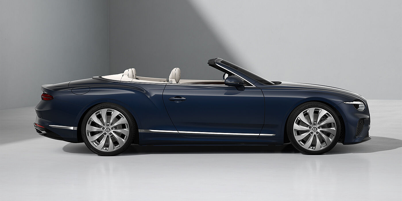 Bentley Düsseldorf Bentley Continental GTC convertible in Dark Sapphire paint and 22" Ten Spoke wheels - profile