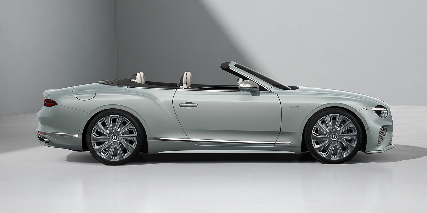 Bentley Düsseldorf Bentley Continental GTC Mulliner convertible in Breeze paint and 22" Mulliner wheels - profile