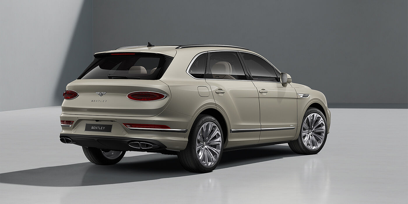 Bentley Düsseldorf Bentley Bentayga Azure SUV in White Sand paint and 22" Ten Spoke Polished wheels - rear ¾