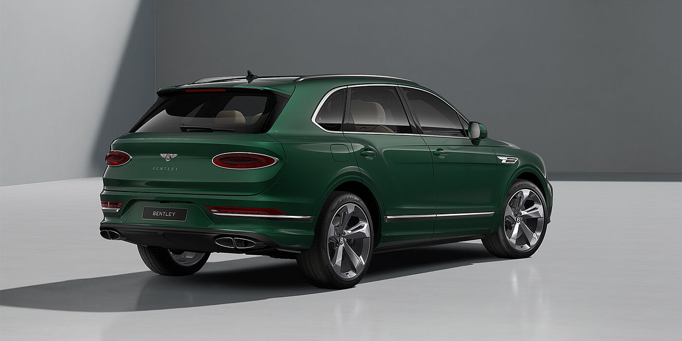 Bentley Düsseldorf Bentley Bentayga SUV in Verdant paint and 22" Five Spoke Directional Polished wheels - rear ¾