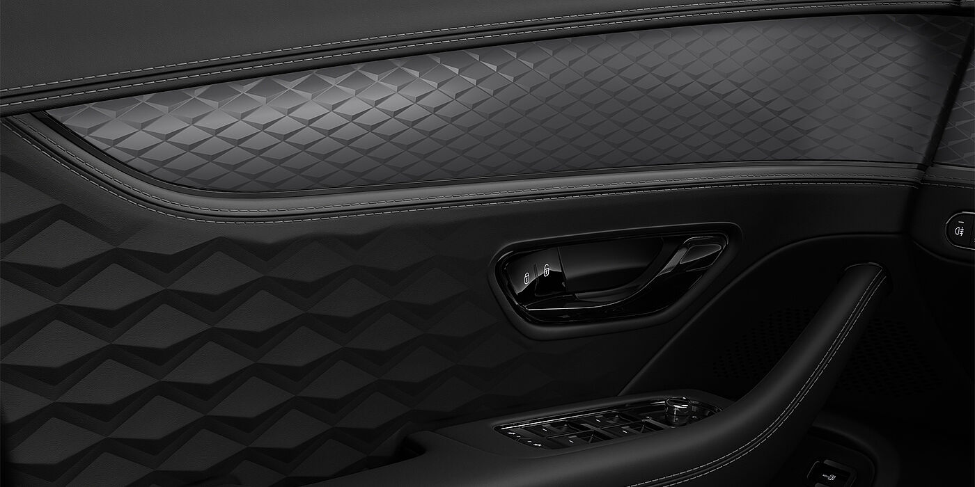 Bentley Düsseldorf New Bentley Flying Spur Speed sedan door interior in Gravity Grey and Beluga black hides