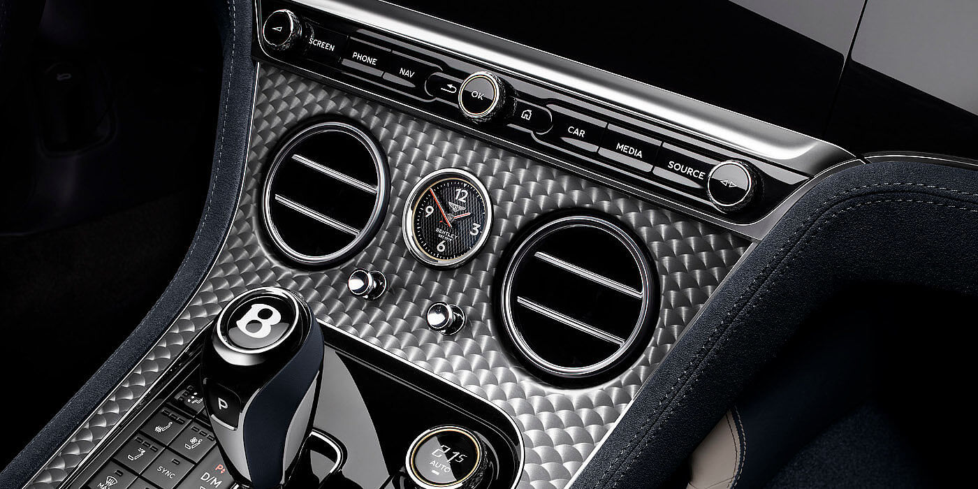 Bentley Düsseldorf Bentley Continental GTC Speed convertible front interior engine spin veneer detail