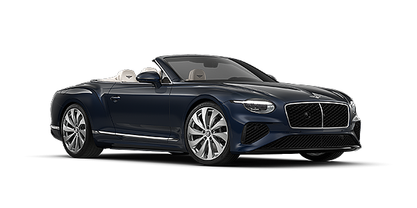 Bentley Düsseldorf Bentley Continental GTC convertible in Dark Sapphire paint and 22" Ten Spoke wheels - front 3/4