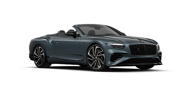 Bentley Düsseldorf Bentley Continental GTC S convertible in Thunder blue paint front 3/4