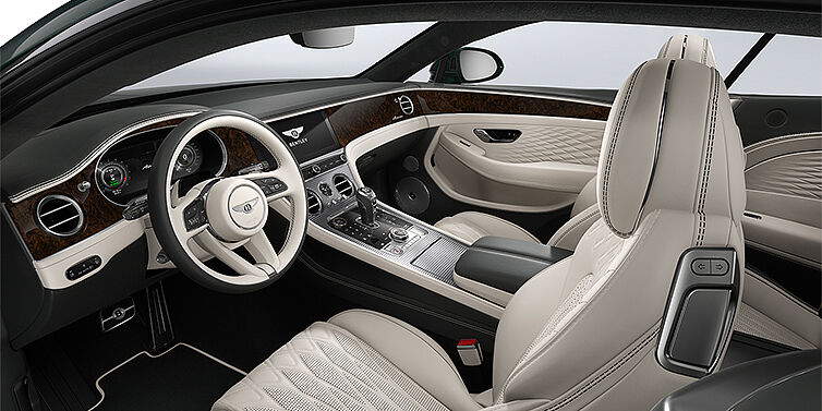 Bentley Düsseldorf Bentley Continental GT Azure coupe front interior in Linen and Cumbrian Green hides