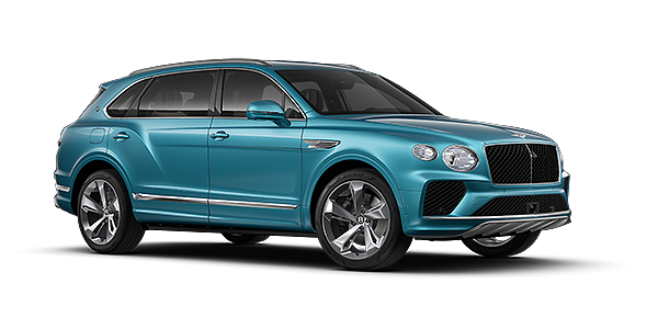 Bentley Düsseldorf Bentley Bentayga EWB SUV in Light Windsor Blue paint and 22" Five Spoke Directional Polished wheels – front 3/4