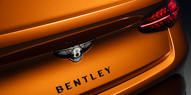 Bentley Düsseldorf Bentley Continental GTC Black Edition convertible rear boot detail with Black Bentley Wings badge