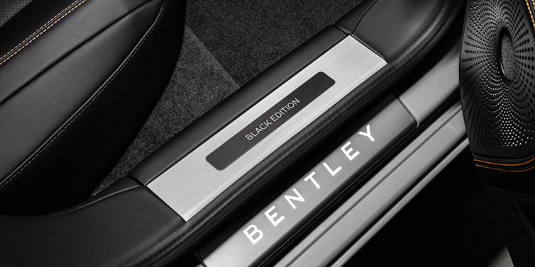 Bentley Düsseldorf Bentley Flying Spur Black Edition sedan limited edition treadplate featuring Black Edition wording with Beluga black hide