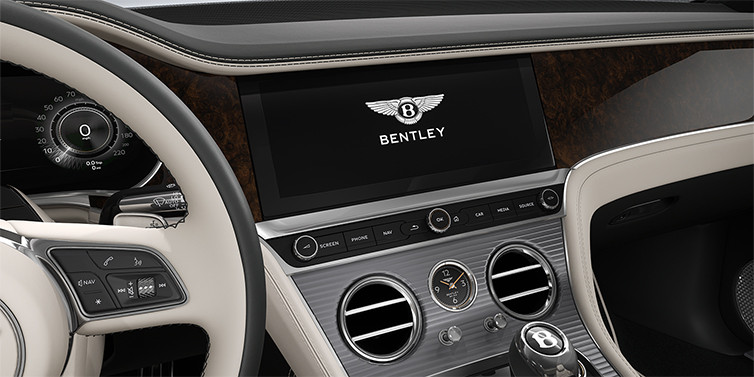 Bentley Düsseldorf Bentley Continental GT Azure coupe centre console in Linen and Cumbrian Green hides