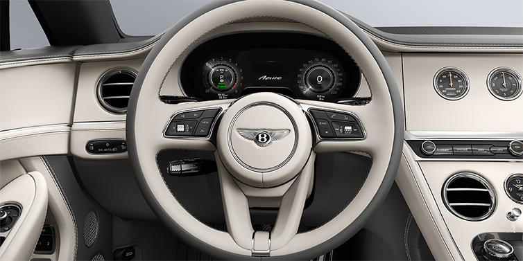 Bentley Düsseldorf Bentley Continental GTC Azure convertible steering wheel in Linen and Gravity Grey hides